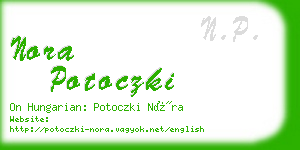 nora potoczki business card